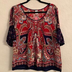 Bila Cute Ruffles Sleeve Top Tunic Size M